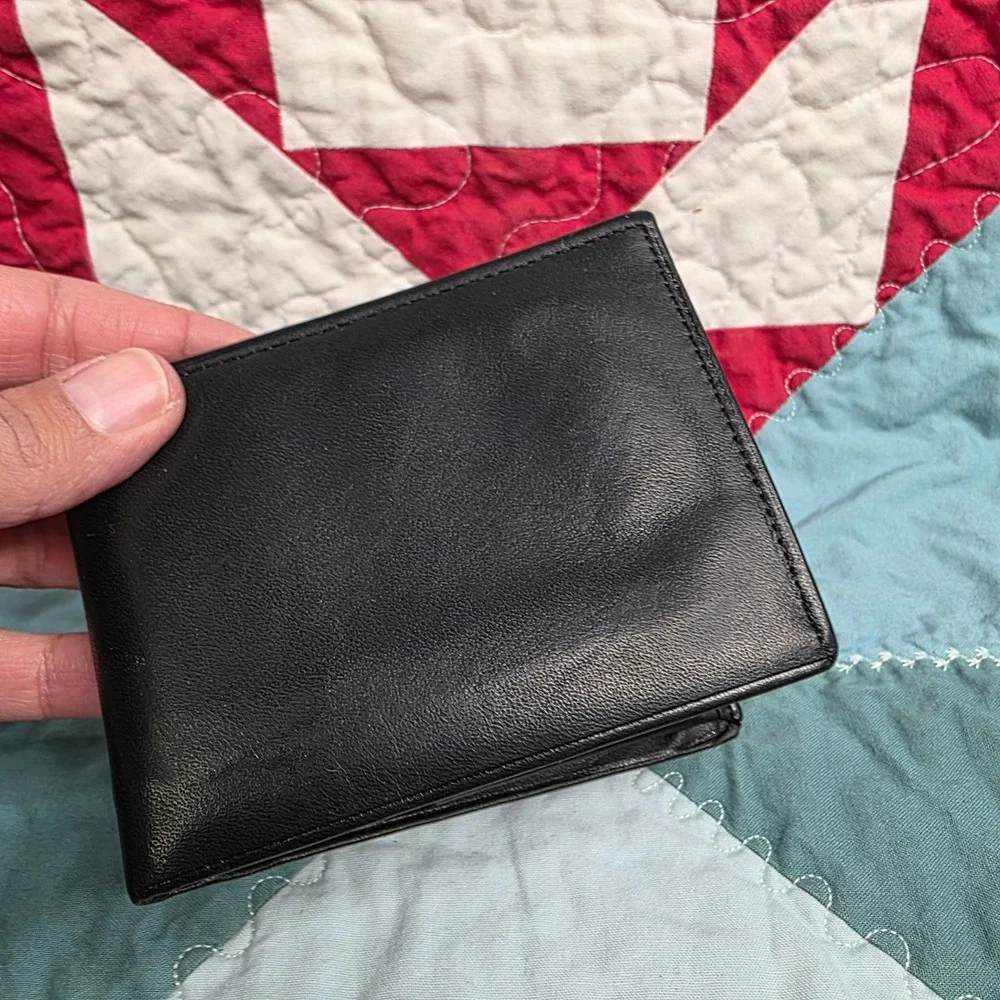 Prince Gardner Black Steerhide Leather Bifold Wallet Mens Accessory Classic